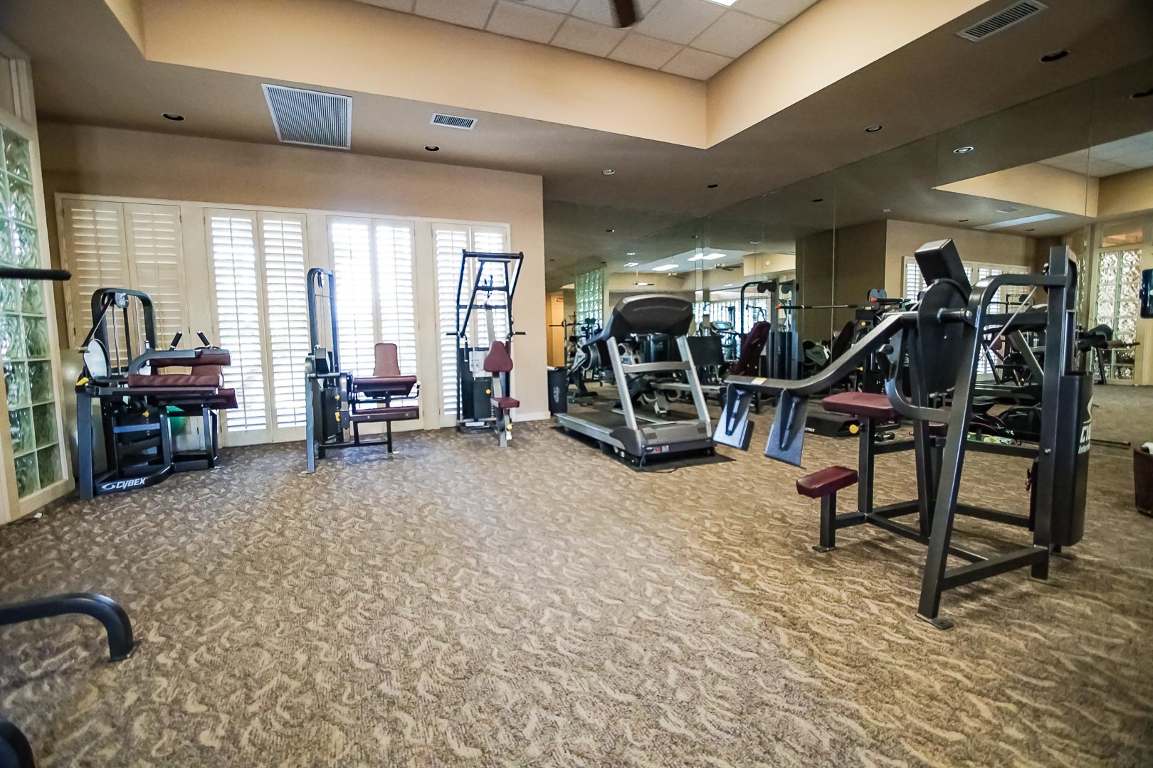 An expansive work-out facility at VRI Americas' Desert Breezes Resort in California